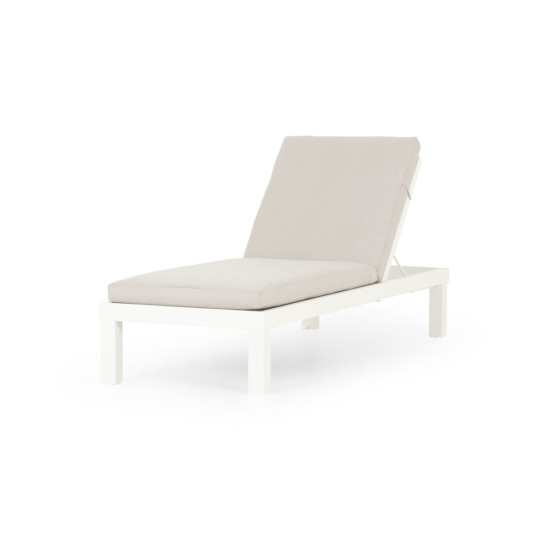 Venus Outdoor Sunlounger With Cushion, White