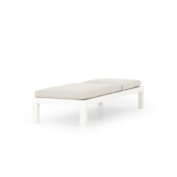 Venus Outdoor Sunlounger With Cushion, White