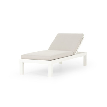 Venus Outdoor Sunlounger With Cushion, White