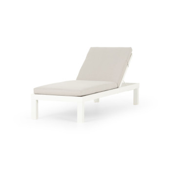 Venus Outdoor Sunlounger With Cushion, White