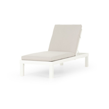 Venus Outdoor Sunlounger With Cushion, White