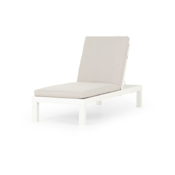 Venus Outdoor Sunlounger With Cushion, White