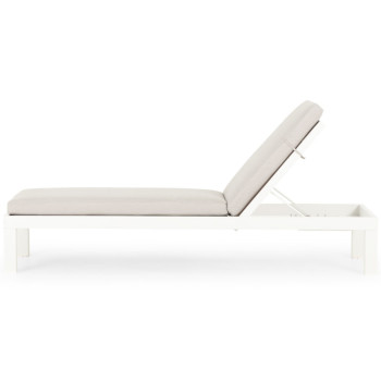 Venus Outdoor Sunlounger With Cushion, White