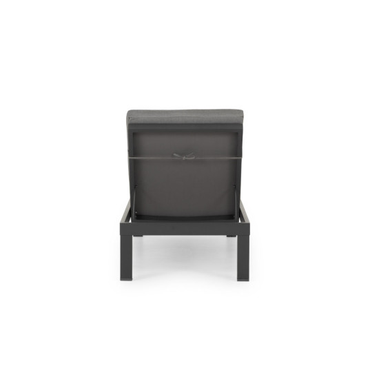 Venus Outdoor Sunlounger With Cushion, Gunmetal