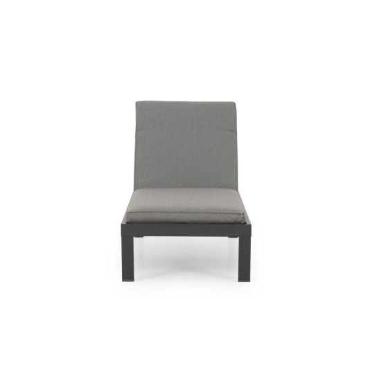 Venus Outdoor Sunlounger With Cushion, Gunmetal