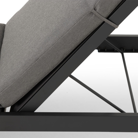 Venus Outdoor Sunlounger With Cushion, Gunmetal