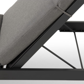 Venus Outdoor Sunlounger With Cushion, Gunmetal