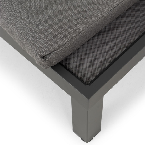 Venus Outdoor Sunlounger With Cushion, Gunmetal