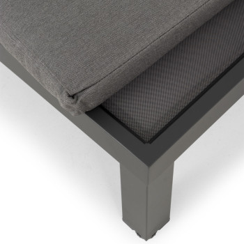 Venus Outdoor Sunlounger With Cushion, Gunmetal