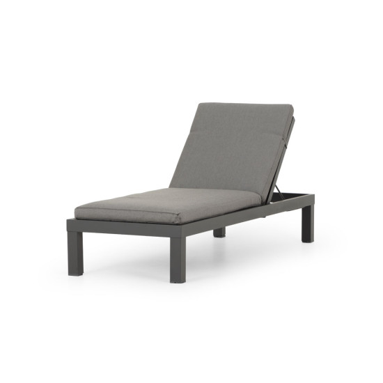 Venus Outdoor Sunlounger With Cushion, Gunmetal