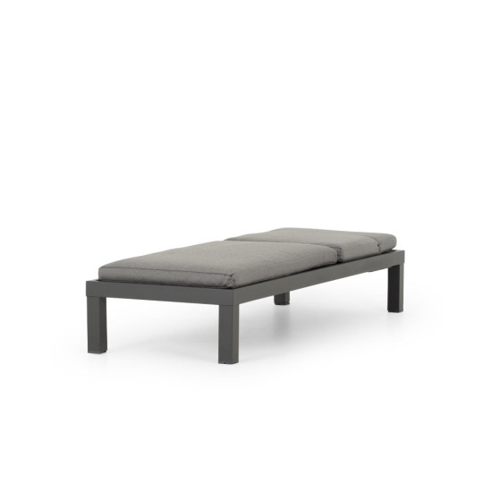 Venus Outdoor Sunlounger With Cushion, Gunmetal