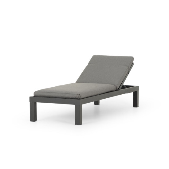 Venus Outdoor Sunlounger With Cushion, Gunmetal