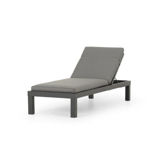 Venus Outdoor Sunlounger With Cushion, Gunmetal