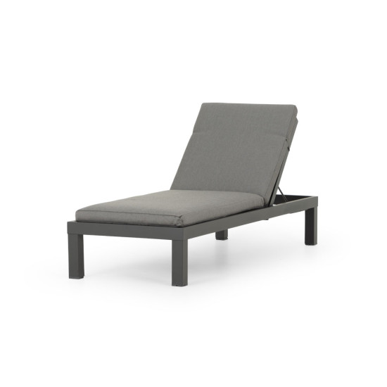 Venus Outdoor Sunlounger With Cushion, Gunmetal