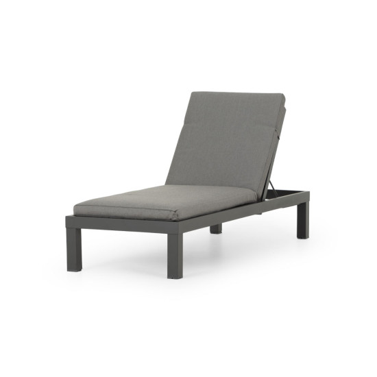 Venus Outdoor Sunlounger With Cushion, Gunmetal