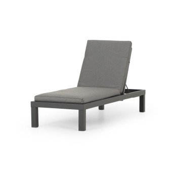 Venus Outdoor Sunlounger With Cushion, Gunmetal