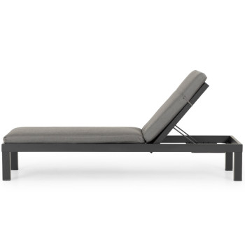 Venus Outdoor Sunlounger With Cushion, Gunmetal