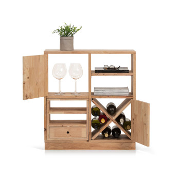 Woodwall Base - Double Cube/Narrow Shelf, Light