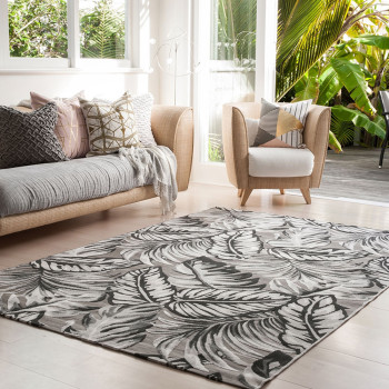 Limon Figuig Outdoor Rug - 160 x 230 cm, Natural/Charcoal