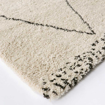 Limon Nomad Gaza Rug - 160 x 230 cm, Cream/Dark Grey