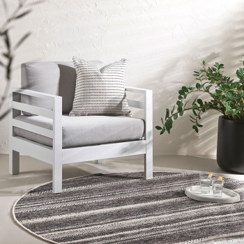 Ollo St Ives Outdoor Rug - 195 x 195 cm, Black