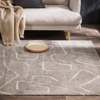 Ollo Labyrinth Rug - 160 x 230 cm, Silver