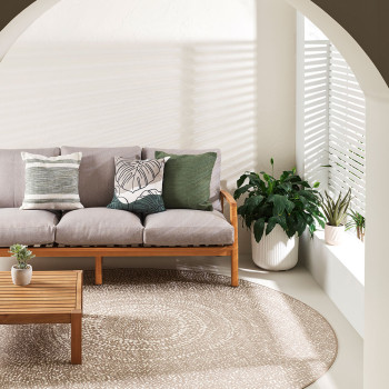 Ollo Cove Round Outdoor Rug - 240 cm, Ecru
