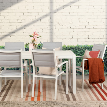 Antoni Outdoor Dining Table - W140, White