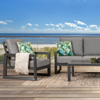 Delfi Outdoor Coffee Table, Gunmetal