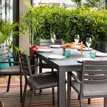 Venus Outdoor Dining Table - W180, Gunmetal