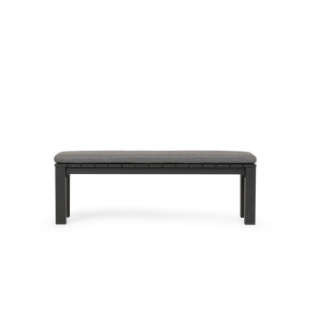 Venus Outdoor Bench Seat with Cushion, Gunmetal