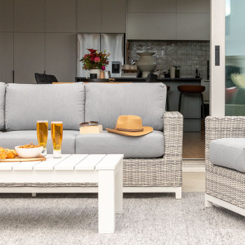 Capri Outdoor 3 Seater, Grey/White