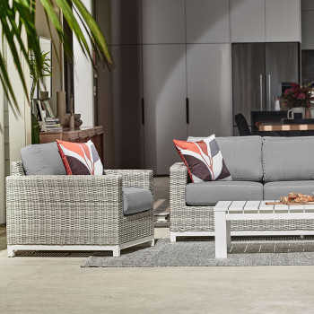 Capri Outdoor One Seater, Grey/White