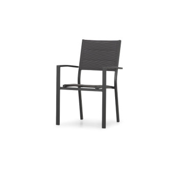 Antoni Outdoor Dining Chair, Gunmetal