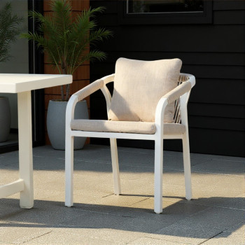 Pacific Outdoor Dining Chair, White