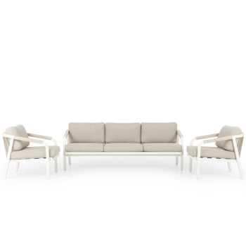 Pacific 3 Piece Outdoor Lounge Set, White