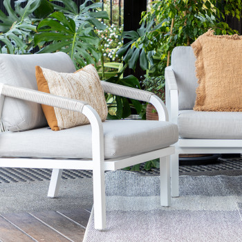 Pacific 3 Piece Outdoor Lounge Set, White