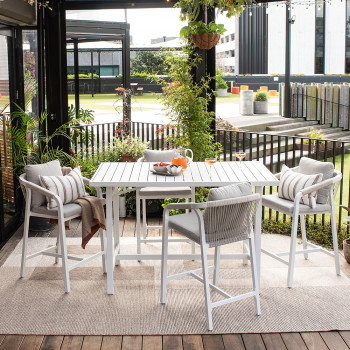 Pacific Outdoor Bar Table - W155, White