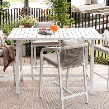 Pacific Outdoor Bar Table - W155, White