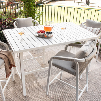 Pacific Outdoor Bar Table - W155, White