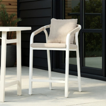 Pacific Outdoor Bar Chair, White