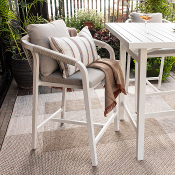 Pacific Outdoor Bar Chair, White