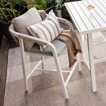Pacific Outdoor Bar Chair, White