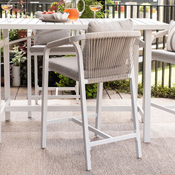 Pacific Outdoor Bar Chair, White