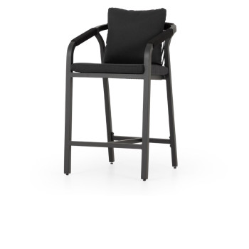 Pacific Outdoor Bar Chair, Black