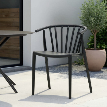 Zane Outdoor Dining Chair, Charcoal