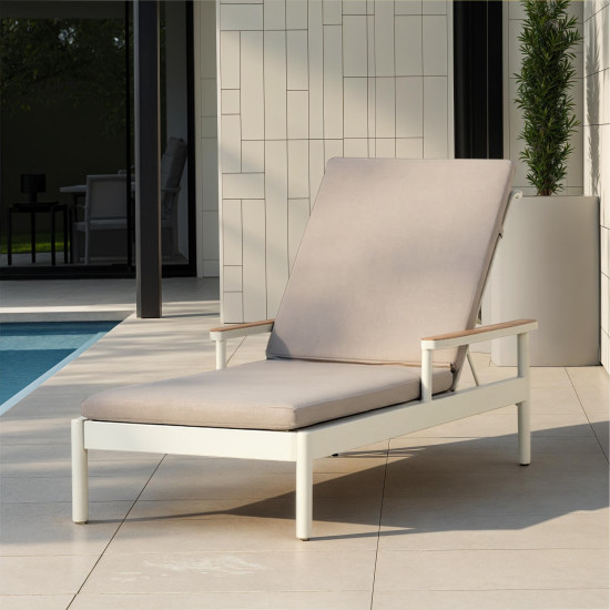 Lucia Outdoor Sun Lounger, White