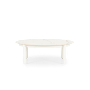 Noosa Outdoor Round Coffee Table, White