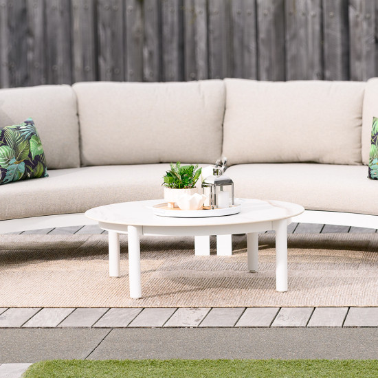 Noosa Outdoor Round Coffee Table, White