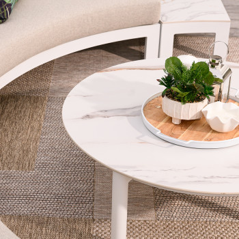 Noosa Outdoor Round Coffee Table, White